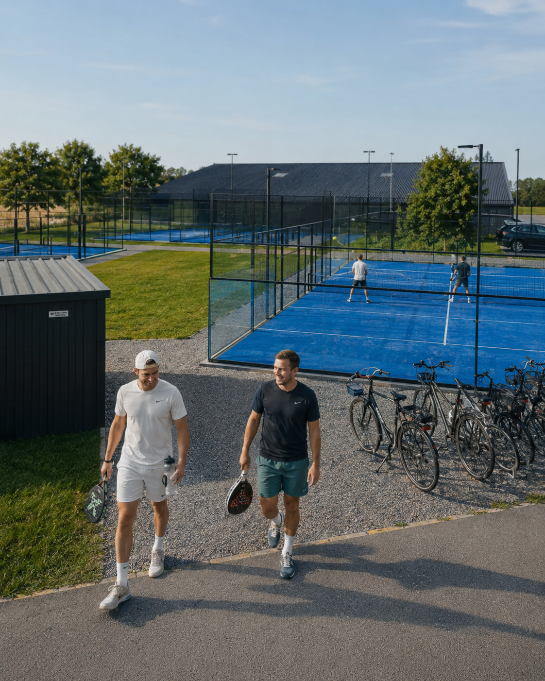 Zwei Spieler auf dem Weg zum Court